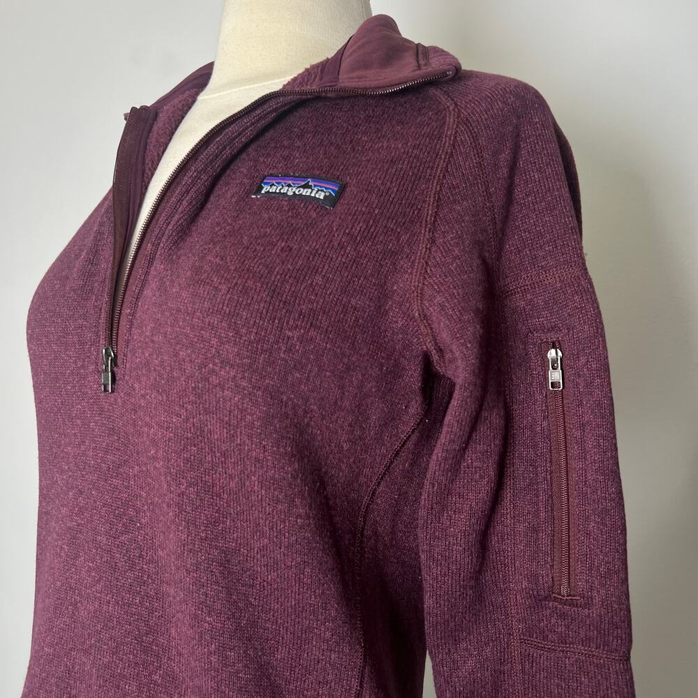 Patagonia Women's Better Sweater 1/4 Zip Burgundy Activewear Pullover Top Size S - Picture 10 of 16